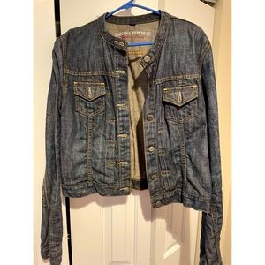 Banana Republic Collarless Denim Jacket